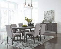 Choose the dining room table design that defines your family's style and character. Besteneer Dark Gray 8 Pc Rect Drm Table 6 Uph Side Chairs Se Mega Furniture Usa