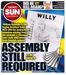It's a sad, sad day in toronto. Toronto Sun On Twitter Toronto Sun Front No Second Line Production No Real Hope For The Maple Leafs From Simmonssteve Https T Co Oygc3dzfbk Https T Co Rx087ktlft