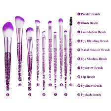 makeup brush set 10pcs purple stylish