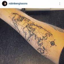 World map tattoos that you can filter by style, body part and size, and order by date or score. World Map Tattoo By Tattoosbythierry Map Tattoos World Map Tattoos World Tattoo