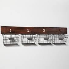 Wood And Wire Wall Multi Basket Wall