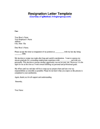 free editable formal resignation letter