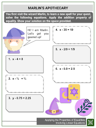 equalities 7th grade math worksheets