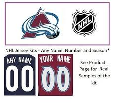 The colorado avalanche colors are burgundy, blue, silver, black and white. Nhl Colorado Avalanche Lettering Custom Jersey Kit Any Year Name Number Unsewn Ebay