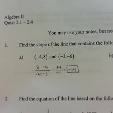 Hlww Algebra 2 Quiz 2 1 2 4 Math