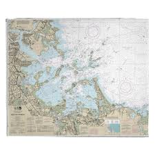 Ma Boston Harbor Ma Nautical Chart Blanket