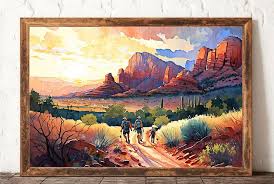 Watercolor Sedona Print Arizona Sunset