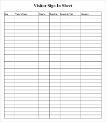Visitor Sign In Sheet Template 13 Free Word Pdf Documents