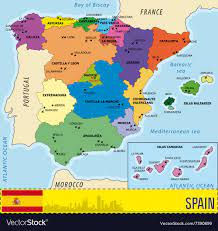 detailed map of spain with all regions