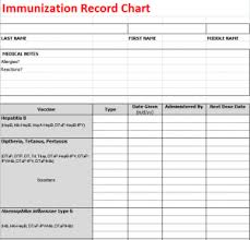 Printable Immunization Record Template Business Psd Excel