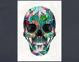 Abstract Skull Print Geometric Pattern