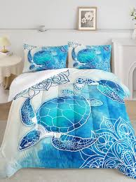 Sea Turtle Comforter Set With 2