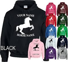 I love making youtube videos and posting them on they internet!! Kids Personalised Horse Riders Hoodie Equestrian Arm Name Girls Boys Christmas Gifts Zulegers