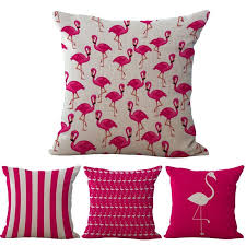 hot pink flamingo design pillow covers
