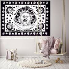 Black White Sun Moon Indian Hippie