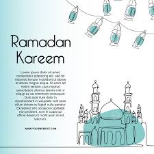 ramadan kareem modern line art drawing