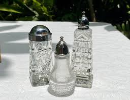 Vintage Pressed Glass Trio Of Salt