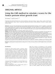 Pdf Using The Lms Method To Calculate Z Scores For The