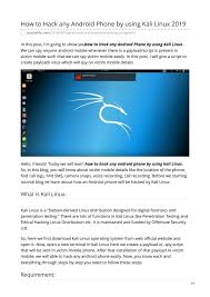 Open a terminal in your kali linux. How To Hack Any Android Phone By Using Kali Linux 2019 By Curiosity Unleashed Issuu