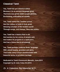 clical tamil poem by dr john celes