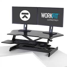 10 best standing corner desks of march 2021. Ergotron Workfit Corner Standing Desk Converter Ergonomic Standing Desks Csi Ergonomics Csi Ergonomincs