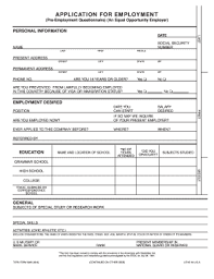 Application For Employment Fill Online Printable