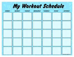 blue workout schedule template