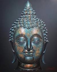 Ancient Buddha Head Wall Art For