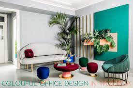trendy colourful office design by