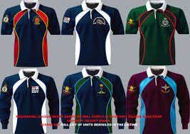 regimental colour rugby shirt