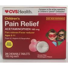Cvs Junior Pain Relief Dye Free Chewable Tablets Bubblegum