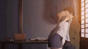 anime couple kiss anime gif anime