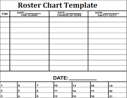 3 Roster Chart Templates Free Printable Word Excel Pdf