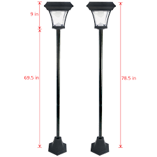 Details About 2 Pack 6 5 Ft Solar Lamp Post Light W 2 Smd Leds Street Vintage Path Deck Dual