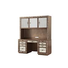 Post your items for free. Wooden Computer Desk And Hutch With Vintage Mirror Fronts Brown On Sale Overstock 29779005
