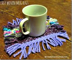 easy woven yarn mug rugs 100 days to