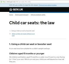 New Child Car Seat Regulations I Size