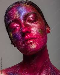 glowing neon makeup with dramatic look