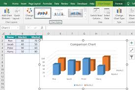comparison chart in excel exles