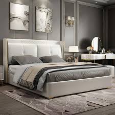 Queen Upholstered Platform Bed With