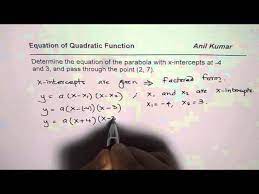 Determine Quadratic Equation From X