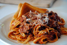 clic meat sauce with linguine