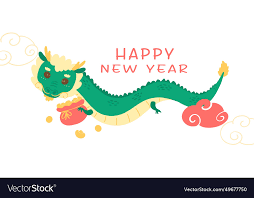 year dragon cartoon banner vector image