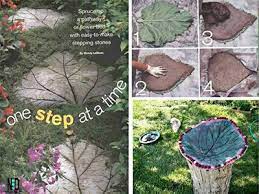 Make Rhubarb Leaf Stepping Stones