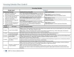 Focusing Calendar Plan Grade 8