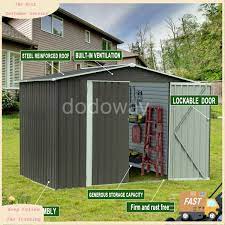 6x8 ft outdoor storage shed with rack