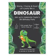 roar dinosaur birthday invitation