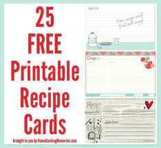 25 free printable recipe cards home