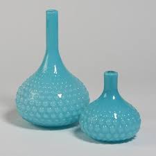 Large Turquoise Glass Bulb Vase