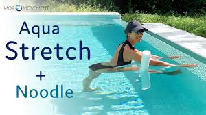 stretching exercises in the pool with a